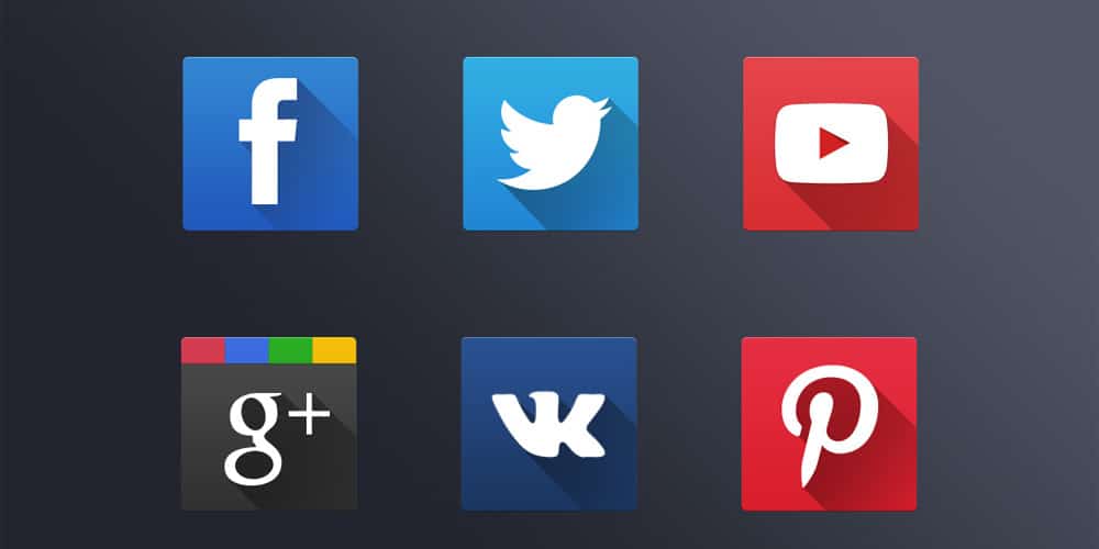 Flat Social Icons PSD