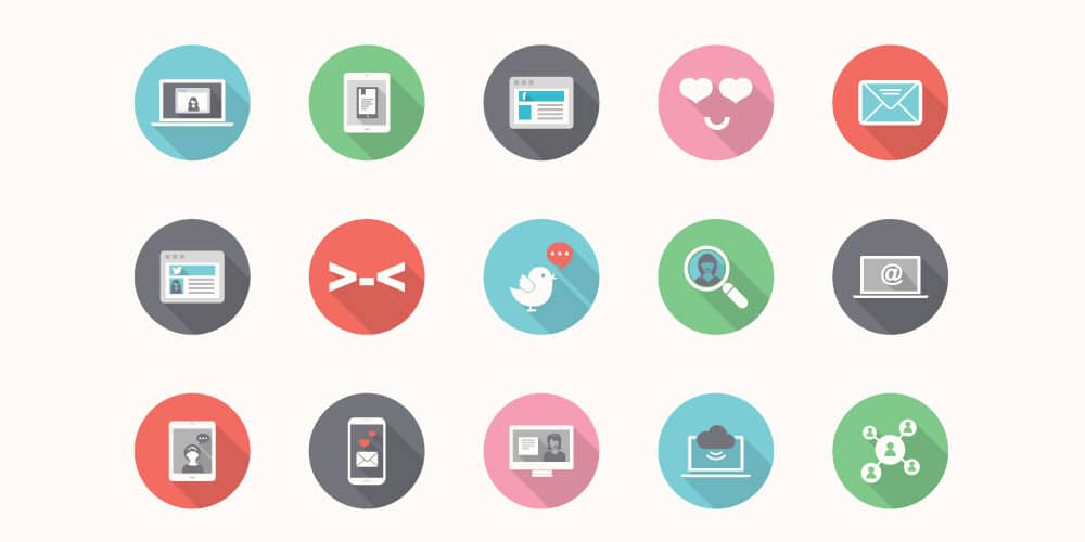 Flat Social Media Icons