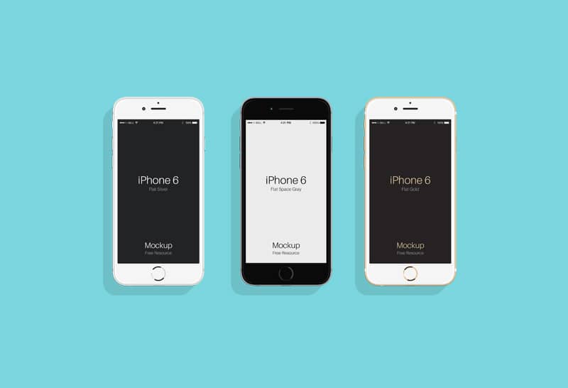 Flat iPhone 6 & 6s Mockup PSD