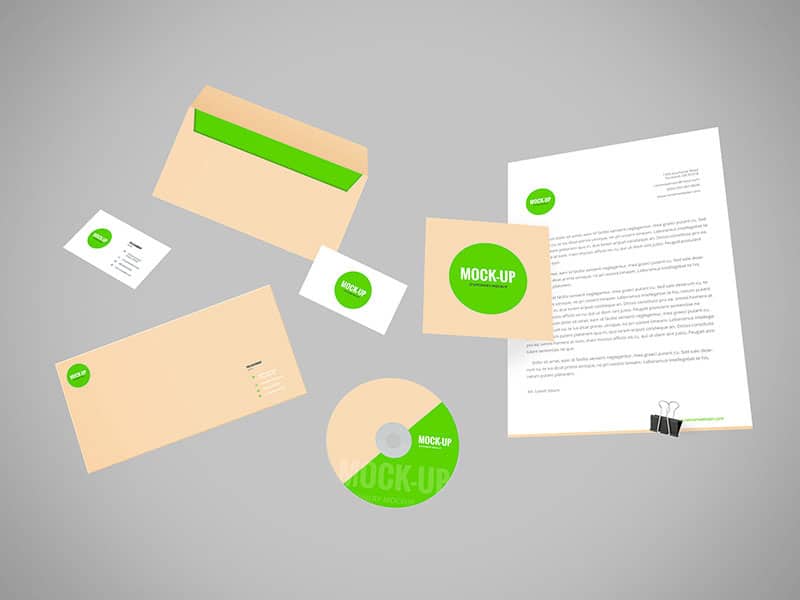 Flying Stationery Mockup PSD
