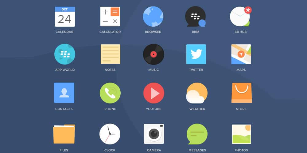 Free Blackberry Icons PSD