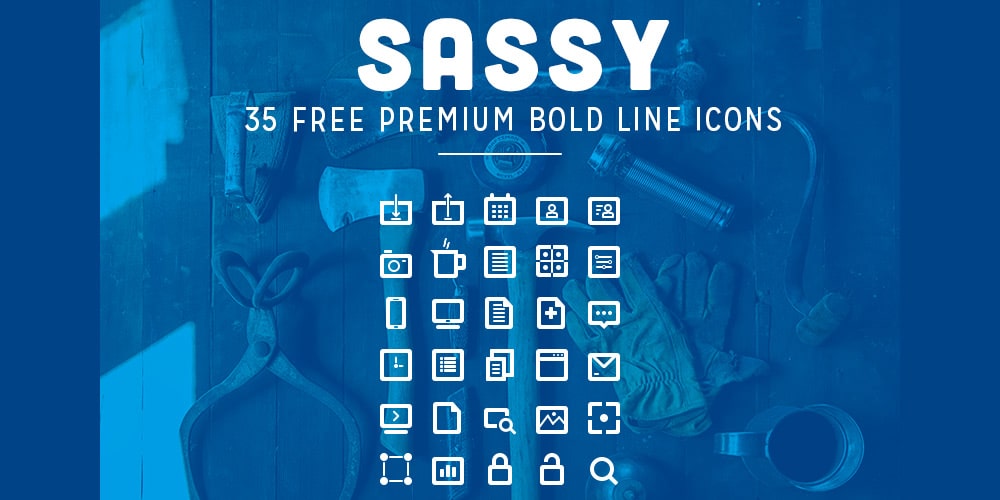 Free Bold Line Icons PSD