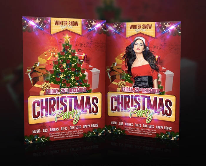 Free Christmas Party Flyer Template PSD