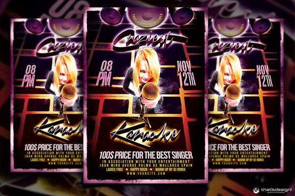 Free Karaoke Flyer Template PSD