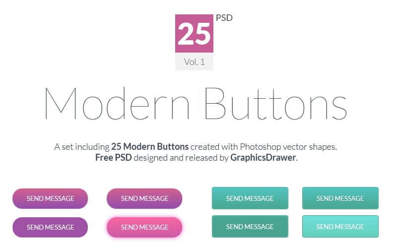 Free PSD Modern Buttons PSD