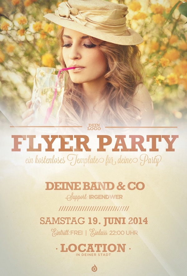 Free Summer Party Flyer Template PSD