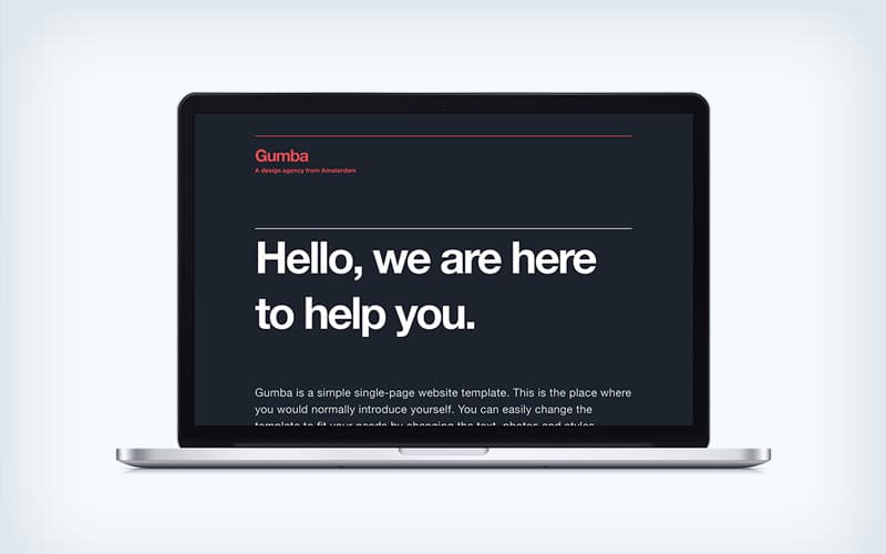 Gumba - Free HTML5/CSS3 Single Page Website Template