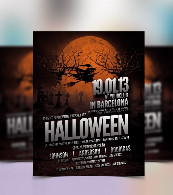 Halloween Party Flyer Template PSD