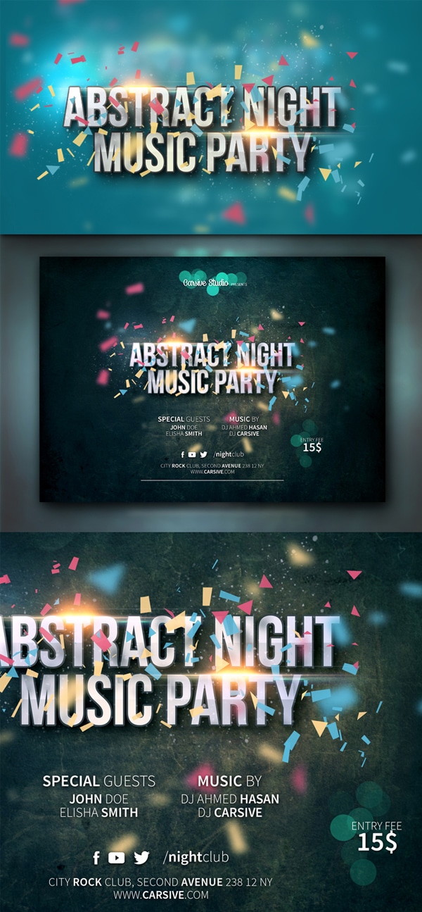 Horizontal Party Flyer Template PSD