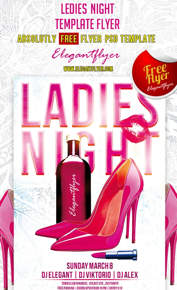 Ledies Night – Club and Party Free Flyer Template PSD