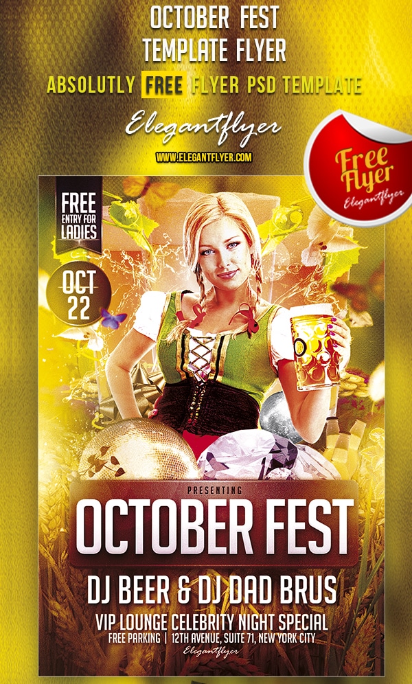 October Fest – Free Club and Party Flyer Template PSD