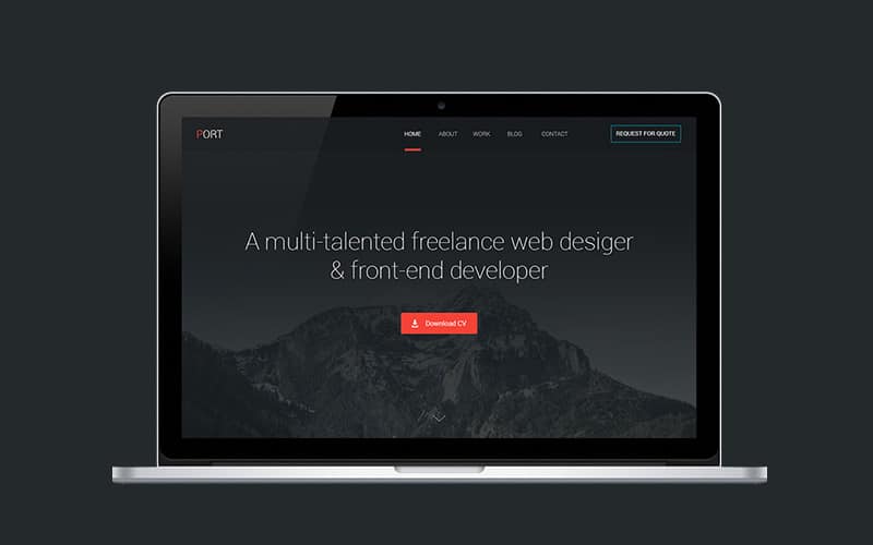 Port - Free One Page Template PSD