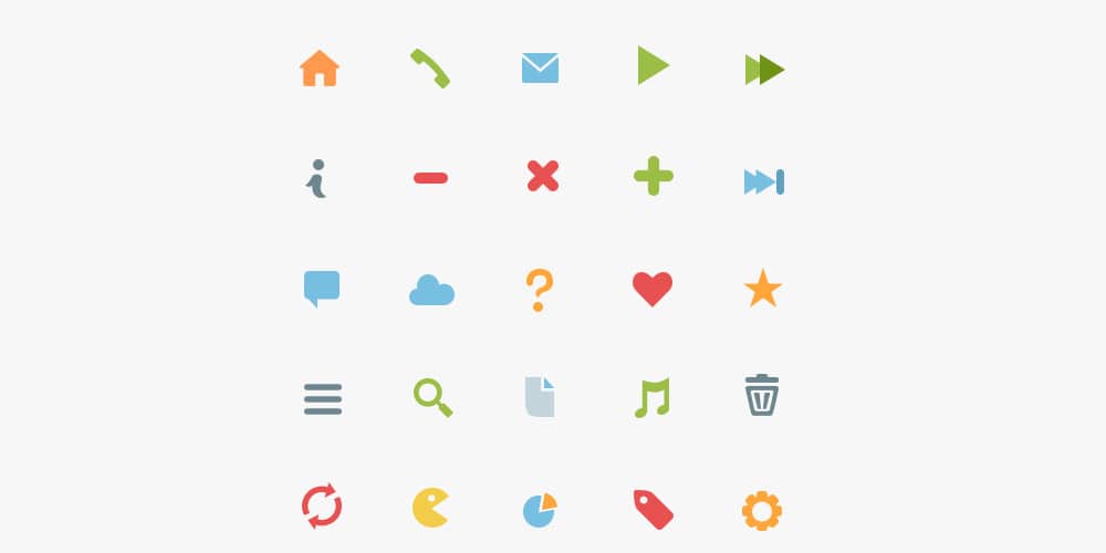 Simple Flat Icons PSD