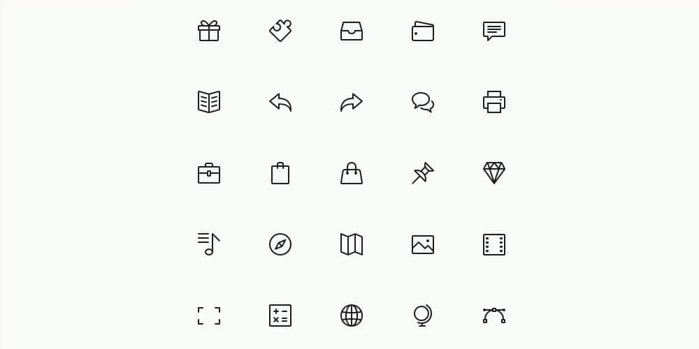 Simple Line Icons Set PSD