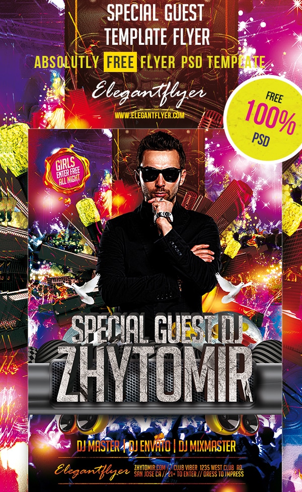 Special Guest – Club and Party Free Flyer Template PSD
