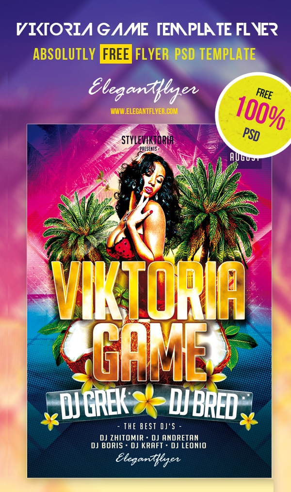Viktoria Game – Club and Party Free Flyer Template PSD