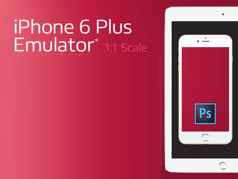 iPhone 6 Plus in iPad Mockup PSD