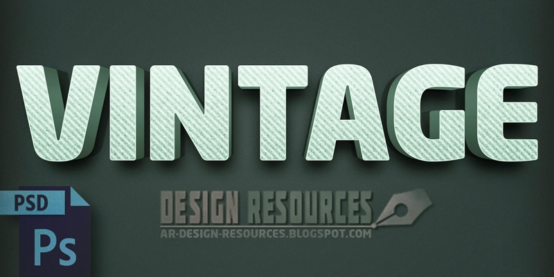 3D Vintage Photoshop Text Effect PSD