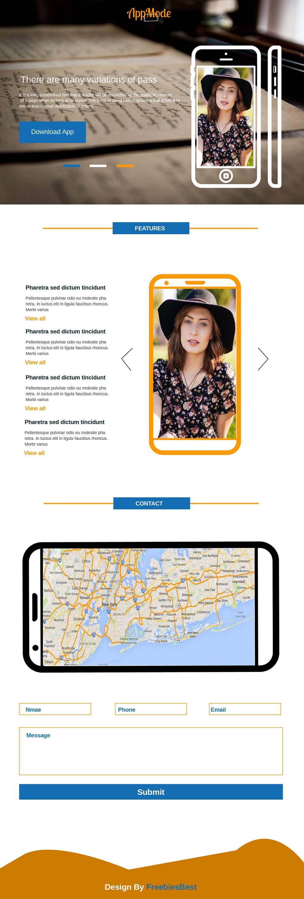 App Mode – Landing Page Multipurpose Template PSD