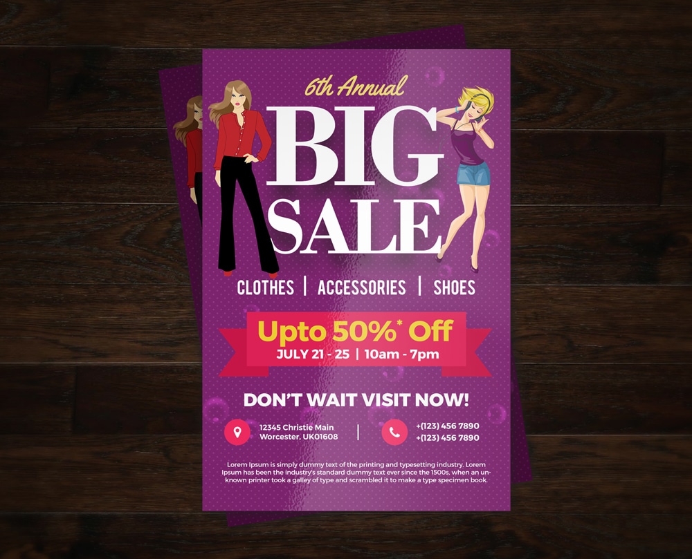 Big Sale Colorful Flyer Template PSD