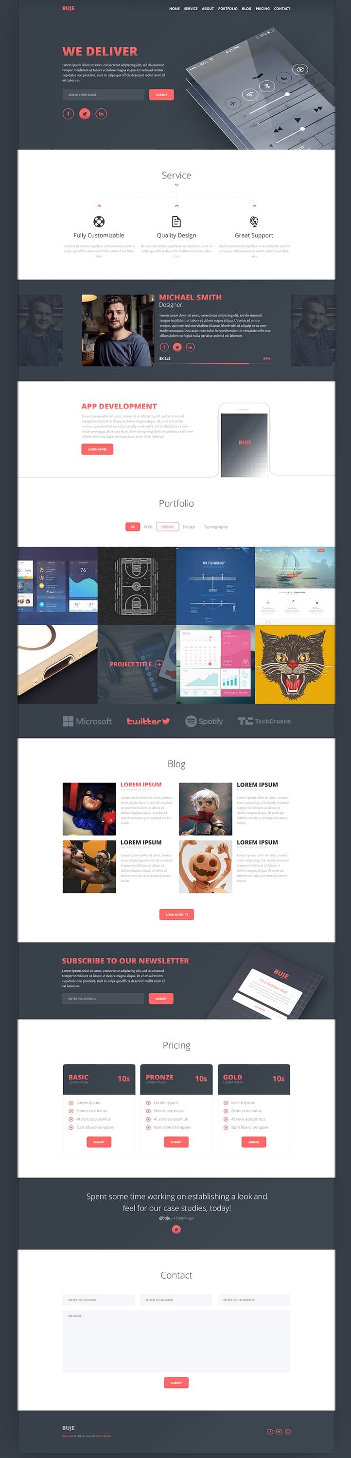 Buje – One Page Template PSD