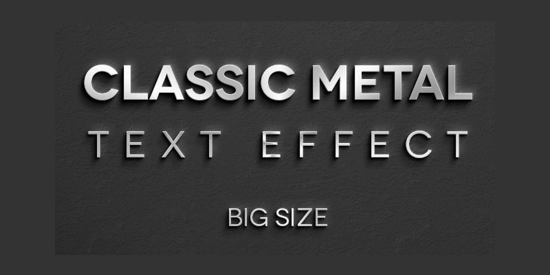 Classic Metal Text Effect PSD