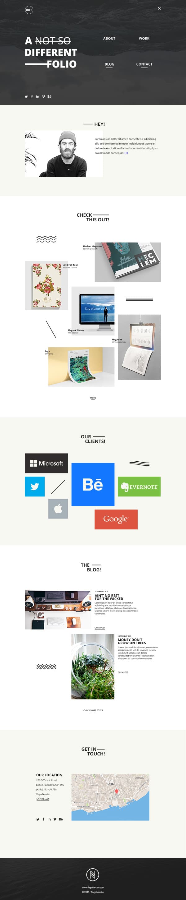 DIFF – Portfolio Template PSD
