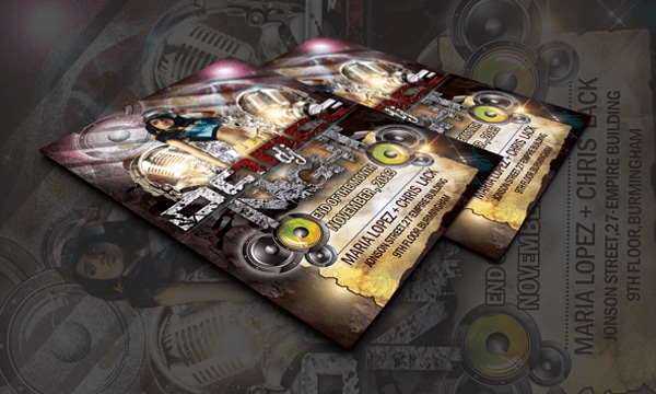 DJ Dance Party Free Flyer Templates PSD