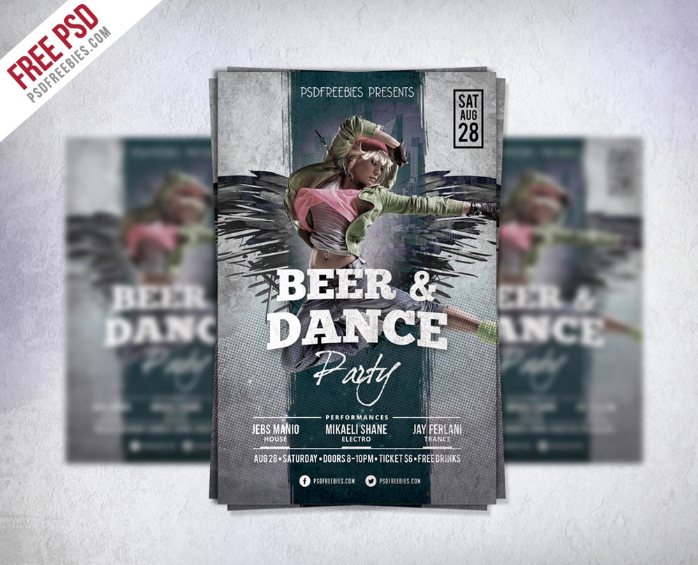 Dance Party Flyer Template PSD