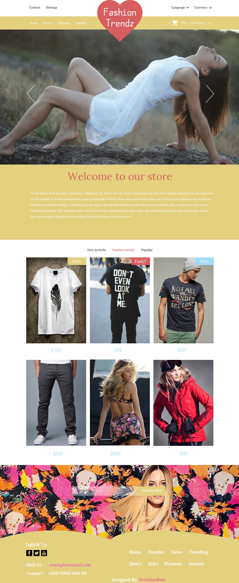 Fashion Trendz - Free Ecommerce Template PSD
