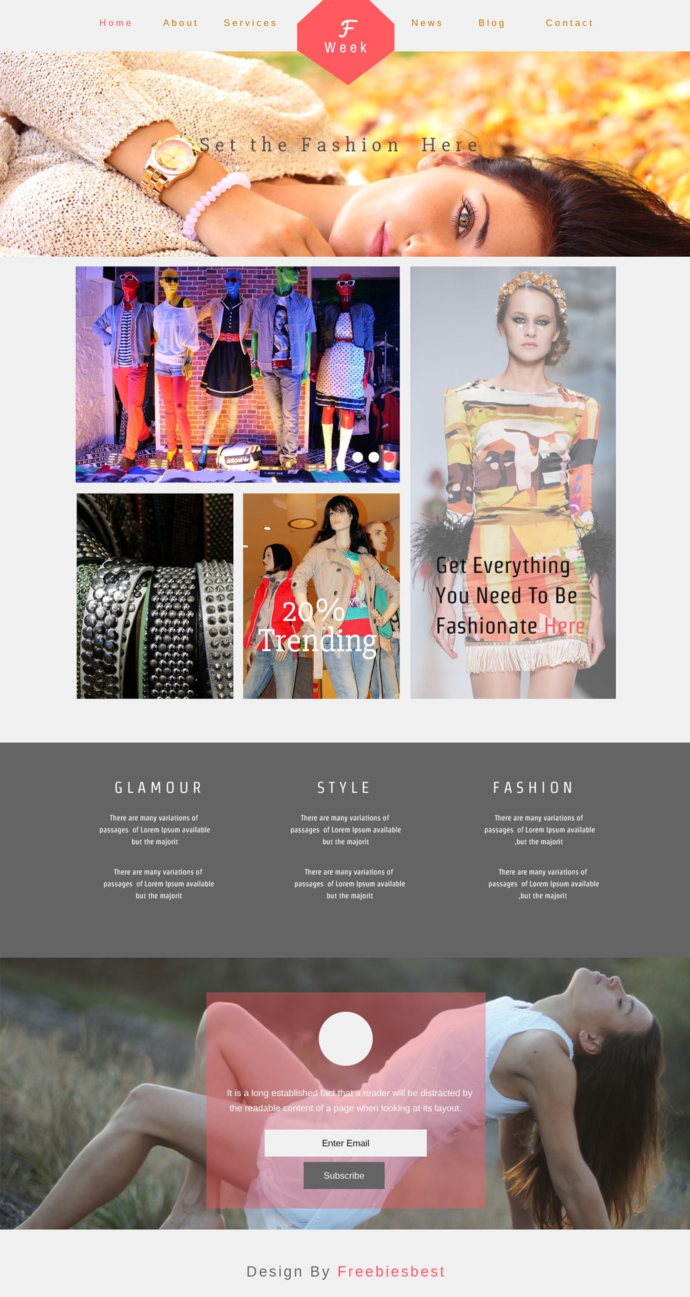 Fashion Week - Free Ecommerse Web Template PSD