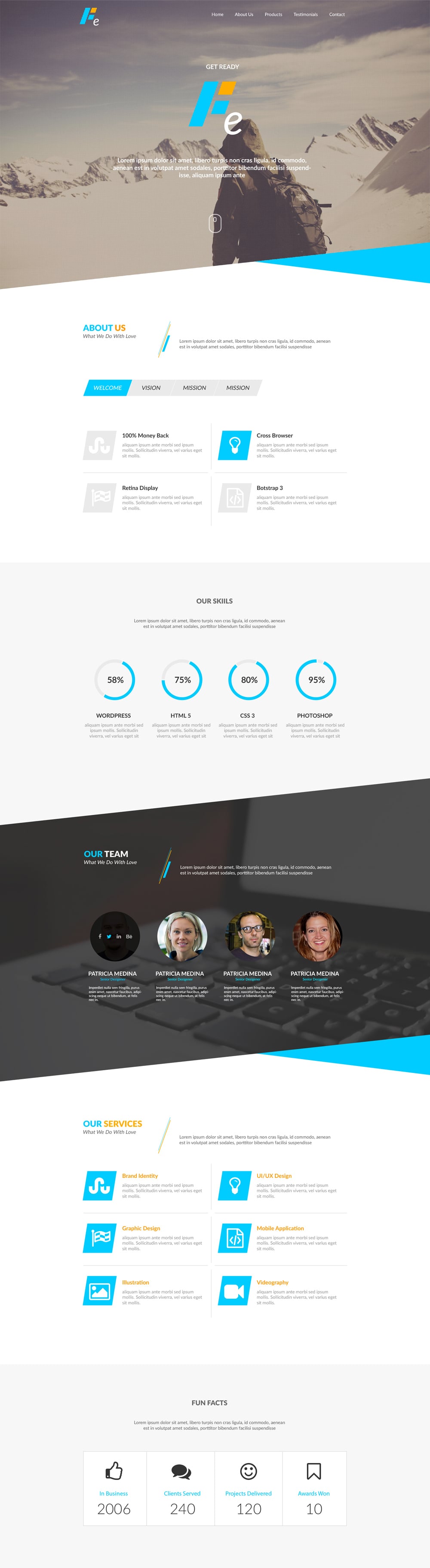 Fe - Free Responsive Webdesign Template PSD