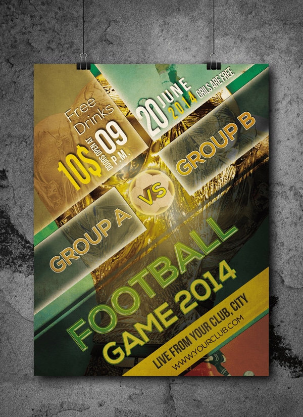 Football Tournament Free Flyer Template PSD