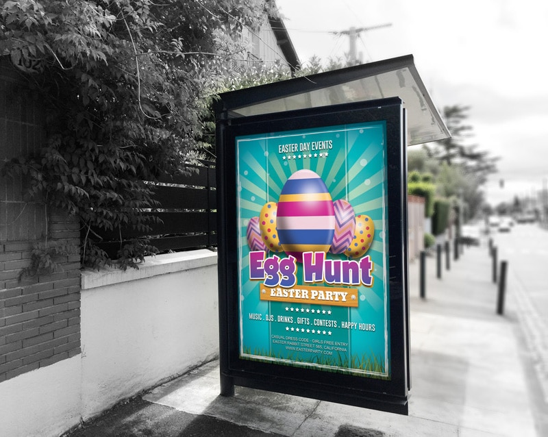 Free Easter Day Egg Hunt Flyer PSD