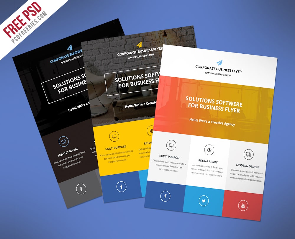 Free Flat Corporate Business Flyer PSD