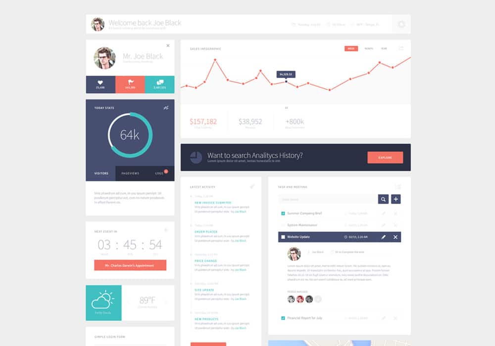 Free Flat UI Kit PSD