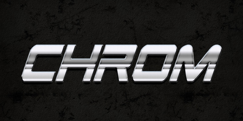 Free Metallic Style Chrom Text Effect PSD