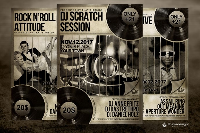 Free Music Live Flyer Template PSD