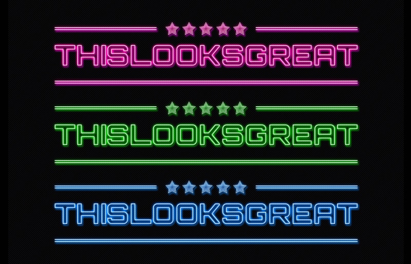 Free Neon Glow Text PSD