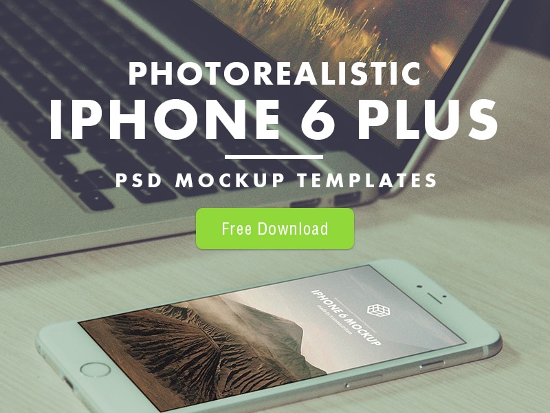 Free Photorealistic iPhone 6 Plus Mockup Templates PSD