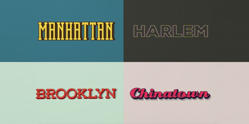 Free Retro Adobe Illustrator Text Styles