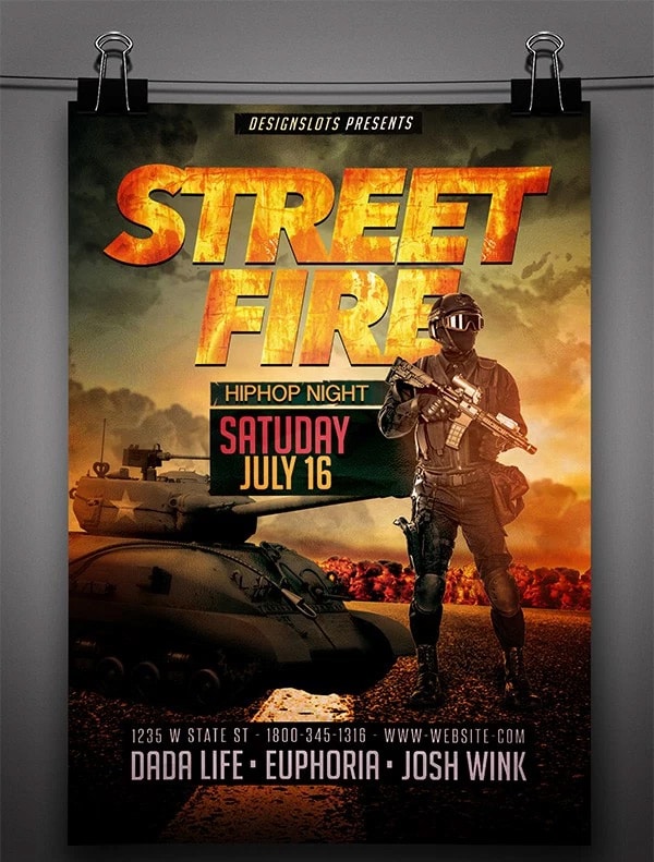 Free Street Fire Flyer Template PSD