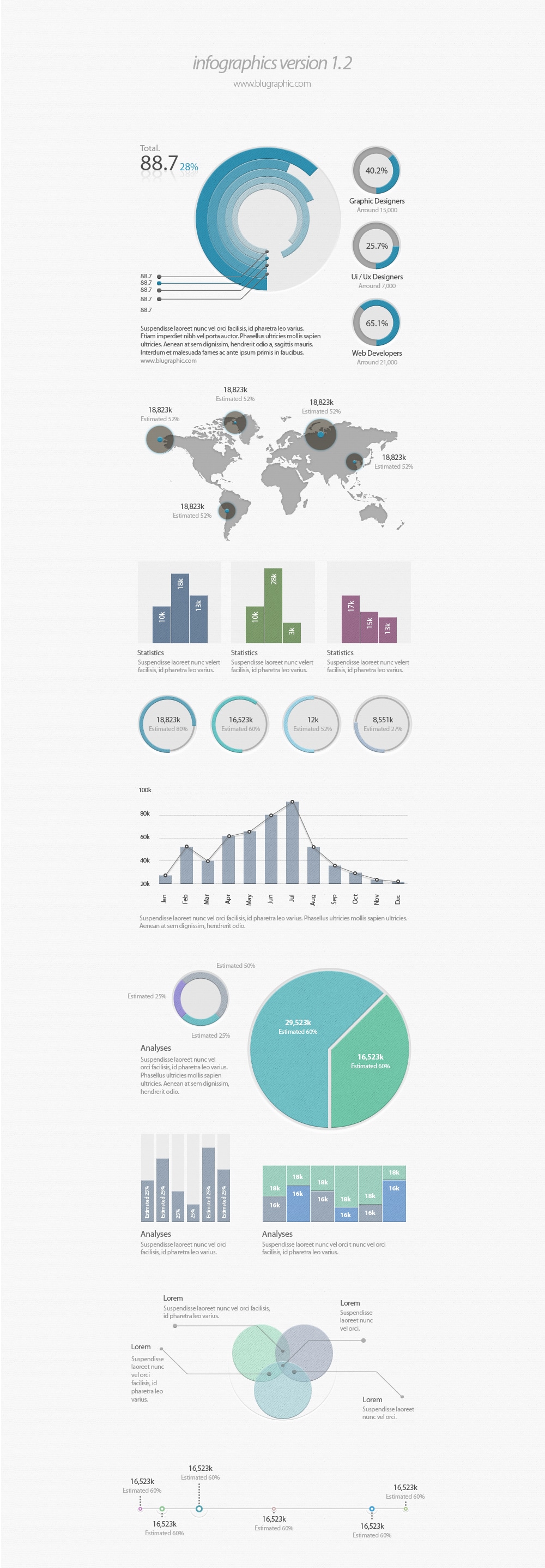 Infographic UI Elements PSD