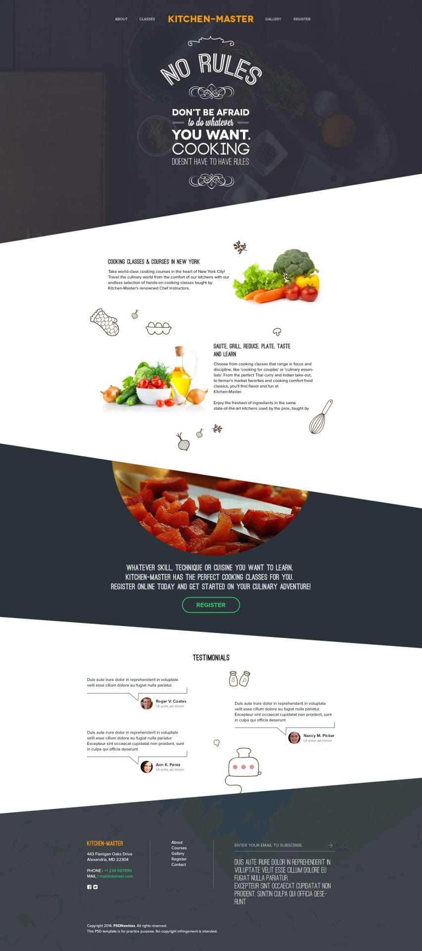 Kitchen Master - Free Web Template PSD