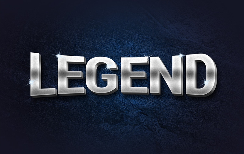 Legend 3D Metal Text Effect