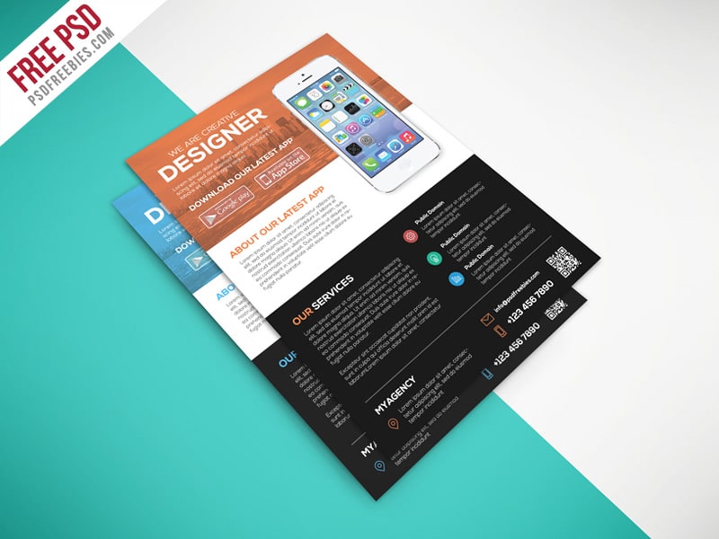 Multipurpose Mobile App Flyer Template PSD