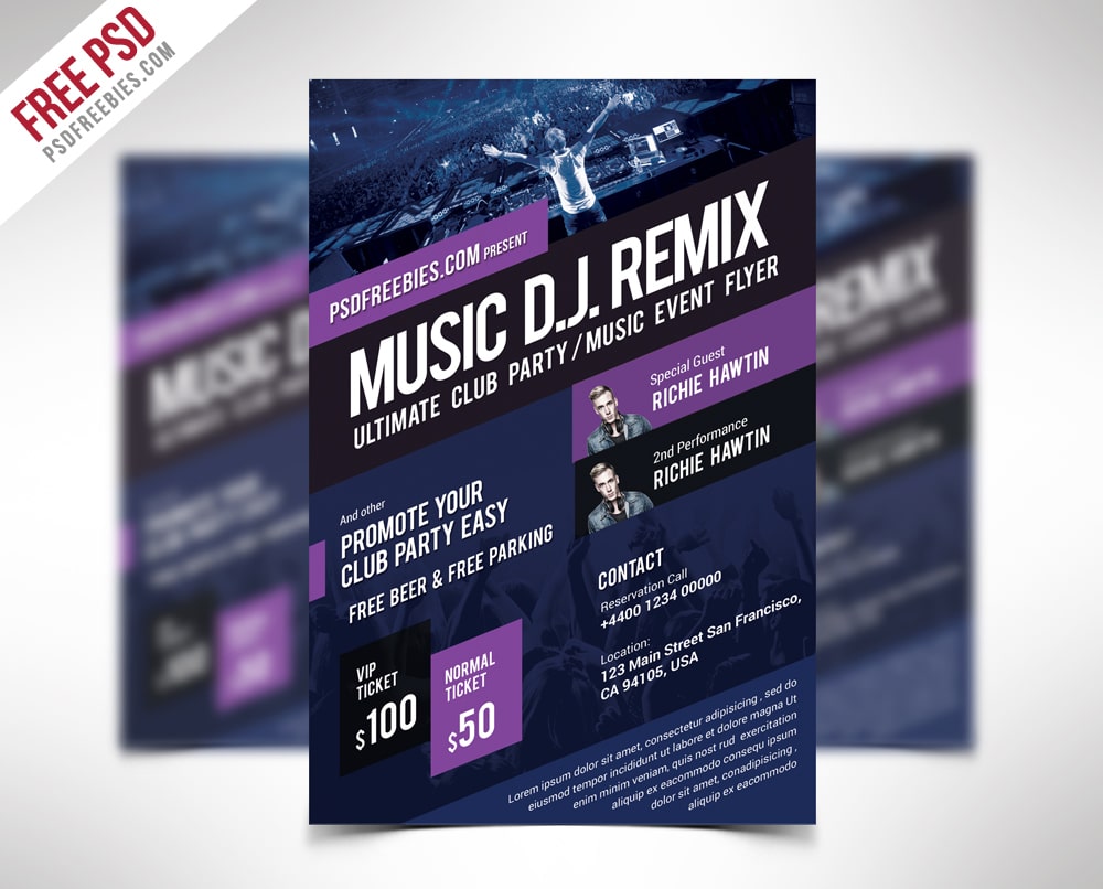 Music Event Flyer Template PSD