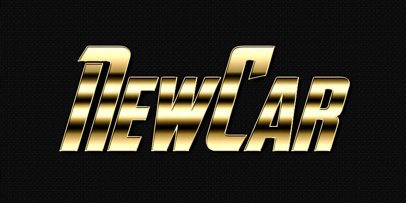 New Car - Metal Text Style PSD