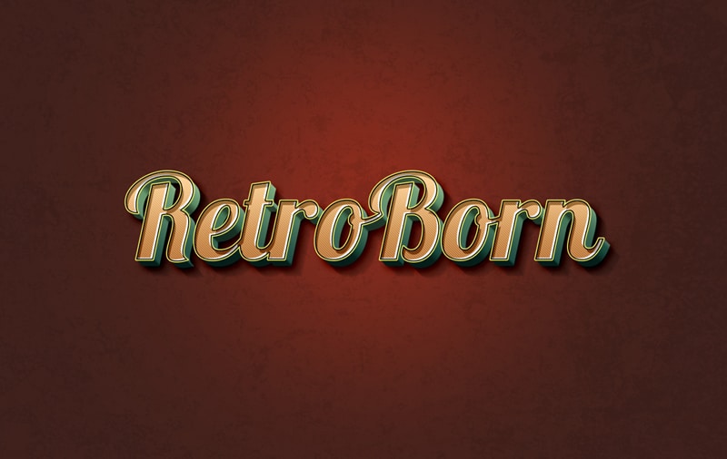 Retro Text Effect PSD