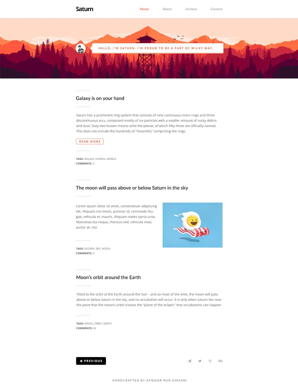 Saturn Free Web Template